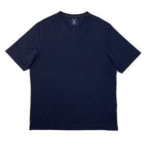 Nicoby T Shirt Mens XL Extra Large Blue Textured Short Sleeve V Neck Stretch